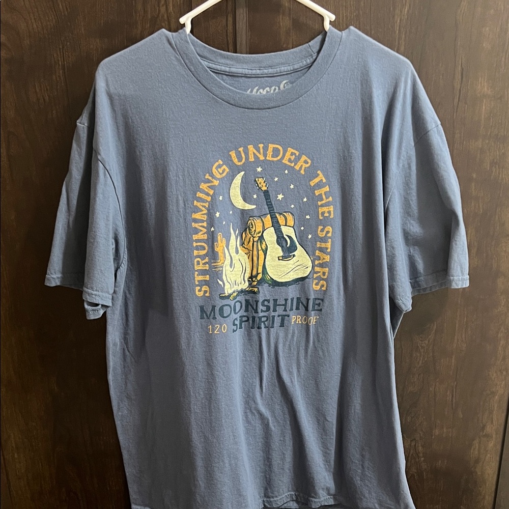 Moonshine Graphic Tee - Blue Strumming Under The Stars